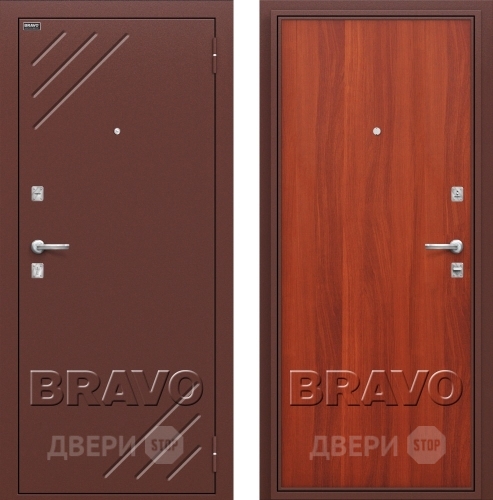 Входная металлическая Дверь Bravo Оптим Стандарт Итальянский Орех в Зарайске