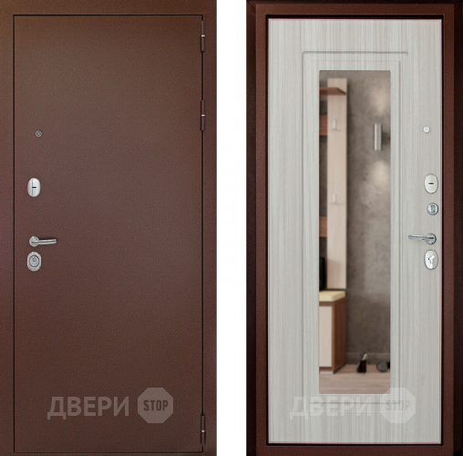 Входная металлическая Дверь (Дверной Континент) Гарант - 1 Зеркало Сандал белый в Зарайске