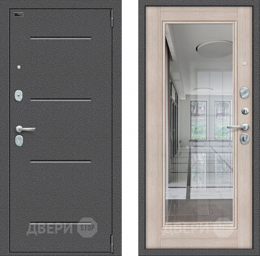 Входная металлическая Дверь Bravo Porta S-2 104/П61 с зеркалом Капучино в Зарайске