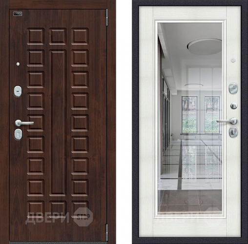 Входная металлическая Дверь Bravo Porta S-3 51/П61 с зеркалом Бьянко в Зарайске