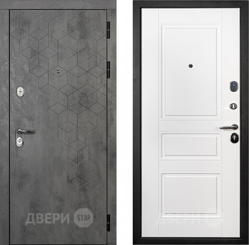 Входная металлическая Райтвер Бетон 1501 Белый матовый  в Зарайске