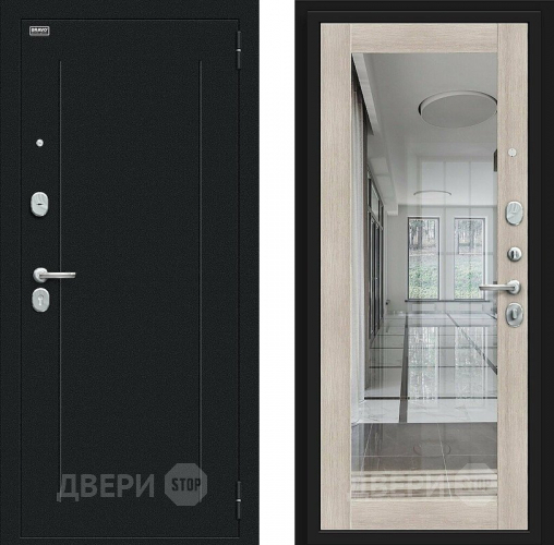 Входная металлическая Дверь Bravo Флэш Букле черное/Cappuccino Veralinga в Зарайске