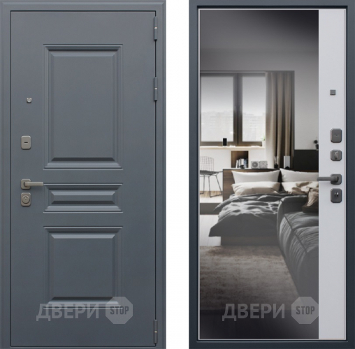 Входная металлическая Дверь АСД Барселона с зеркалом в Зарайске