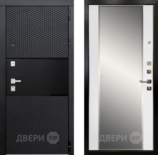 Входная металлическая Дверь Ратибор Прима 3К с зеркалом Белый матовый в Зарайске