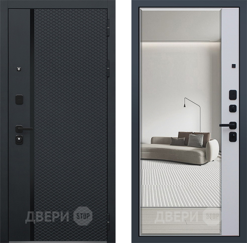 Входная металлическая Дверь АСД Ньюкасл с зеркалом в Зарайске