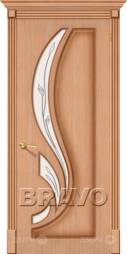 Межкомнатная дверь со стеклом Лилия (Дуб) в Зарайске