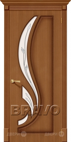 Межкомнатная дверь со стеклом Лилия (Орех) в Зарайске