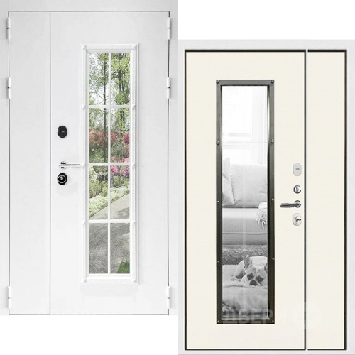 Входная металлическая Дверь Дверной Континент Тичино Двустворчатая Белая в Зарайске