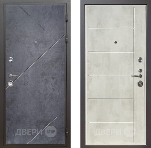 Входная металлическая Дверь Шелтер (SHELTER) Комфорт Бетон урбан индиго 11 Бетон крем в Зарайске