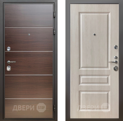 Входная металлическая Дверь Шелтер (SHELTER) Комфорт Венге структурный горизонт 3 Дуб филадельфия крем в Зарайске