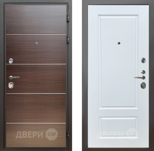 Входная металлическая Дверь Шелтер (SHELTER) Комфорт Венге структурный горизонт 4 Белый матовый в Зарайске