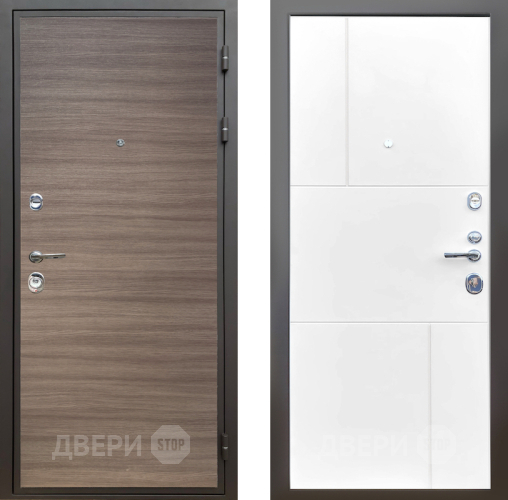 Входная металлическая Дверь Шелтер (SHELTER) Комфорт Дуб тоскано поперечный 8 Белый матовый в Зарайске