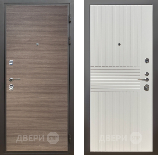 Входная металлическая Дверь Шелтер (SHELTER) Комфорт Дуб тоскано поперечный 10 Силк Сноу в Зарайске