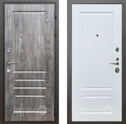 Входная металлическая Дверь Шелтер (SHELTER) Комфорт Дуб шале серебро 4 Белый матовый в Зарайске