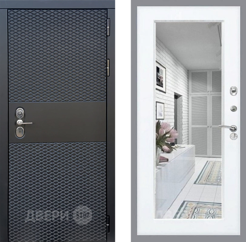 Входная металлическая Дверь Стоп БЛЭК CISA Зеркало Силк Сноу в Зарайске