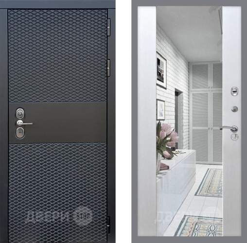 Входная металлическая Дверь Стоп БЛЭК CISA Зеркало СБ-16 Лиственница беж в Зарайске