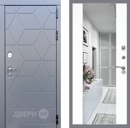 Дверь Стоп КОСМО Зеркало СБ-16 Силк Сноу в Зарайске