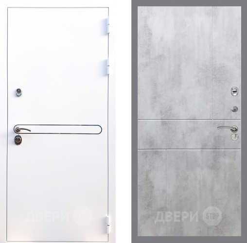 Входная металлическая Дверь Стоп Лайн Вайт ФЛ-290 Бетон светлый в Зарайске