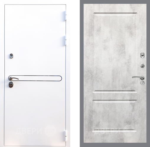 Входная металлическая Дверь Стоп Лайн Вайт ФЛ-117 Бетон светлый в Зарайске