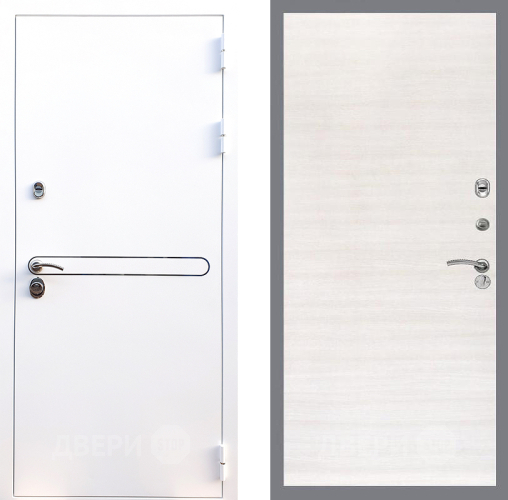Входная металлическая Дверь Стоп Лайн Вайт Гладкая Акация светлая в Зарайске