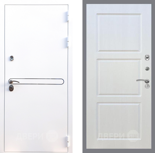 Входная металлическая Дверь Стоп Лайн Вайт ФЛ-3 Лиственница беж в Зарайске