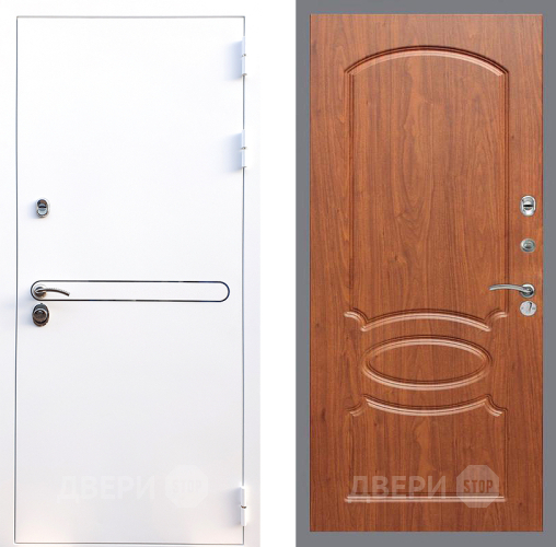Входная металлическая Дверь Стоп Лайн Вайт ФЛ-128 Береза мореная в Зарайске