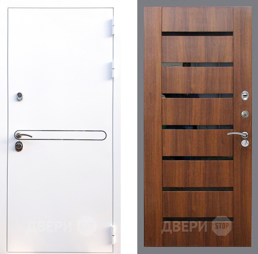 Входная металлическая Дверь Стоп Лайн Вайт СБ-14 Орех бренди в Зарайске