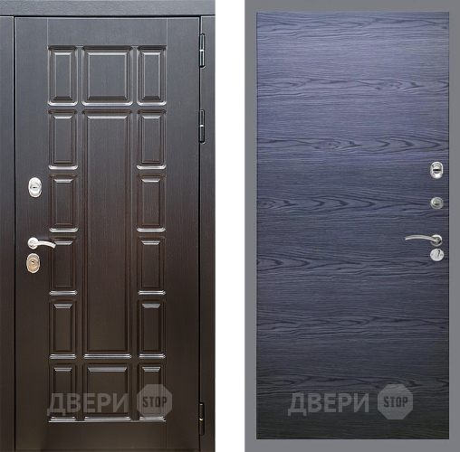 Входная металлическая Дверь Стоп НЬЮ ЙОРК Гладкая Дуб тангенальный черный в Зарайске