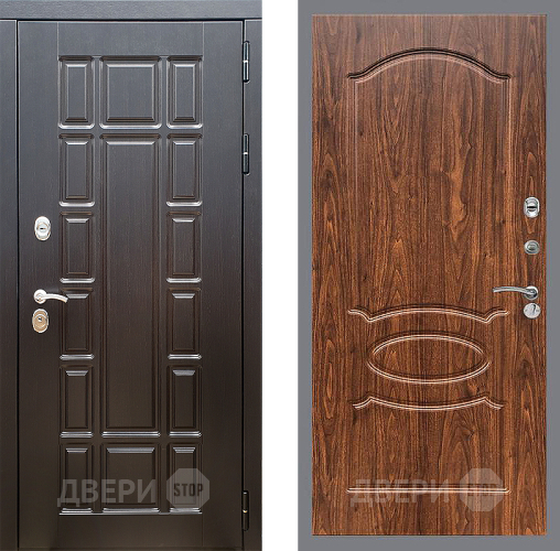 Входная металлическая Дверь Стоп НЬЮ ЙОРК ФЛ-128 орех тисненый в Зарайске