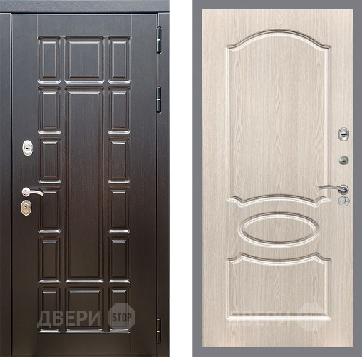 Входная металлическая Дверь Стоп НЬЮ ЙОРК ФЛ-128 Беленый дуб в Зарайске
