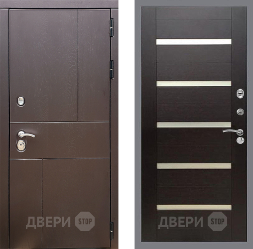 Входная металлическая Дверь Стоп УРБАН СБ-14 венге поперечный в Зарайске