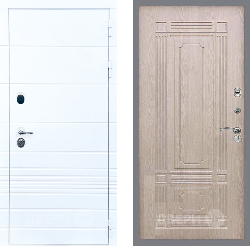 Входная металлическая Дверь Стоп ТРЕНДО ФЛ-2 Беленый дуб в Зарайске