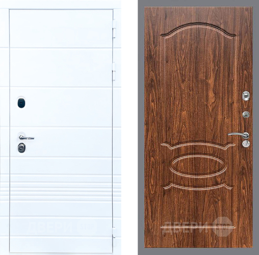 Входная металлическая Дверь Стоп ТРЕНДО ФЛ-128 орех тисненый в Зарайске