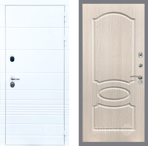 Входная металлическая Дверь Стоп ТРЕНДО ФЛ-128 Беленый дуб в Зарайске