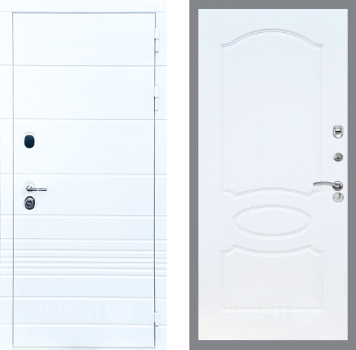 Входная металлическая Дверь Стоп ТРЕНДО ФЛ-128 Белый ясень в Зарайске