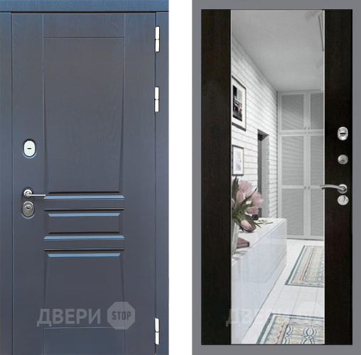 Входная металлическая Дверь Стоп ПЛАТИНУМ Зеркало СБ-16 Венге в Зарайске