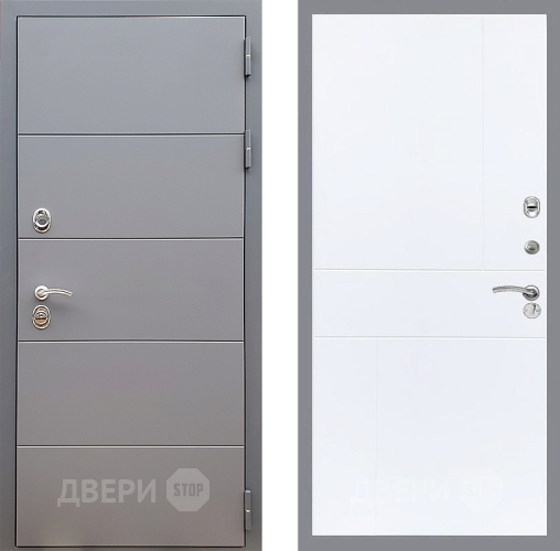 Входная металлическая Дверь Стоп АРТ ГРАФИТ ФЛ-290 Силк Сноу в Зарайске