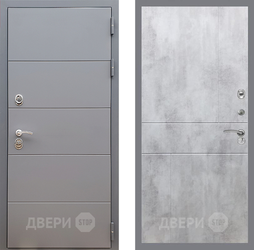 Входная металлическая Дверь Стоп АРТ ГРАФИТ ФЛ-290 Бетон светлый в Зарайске