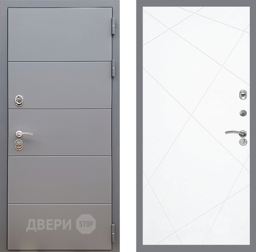Входная металлическая Дверь Стоп АРТ ГРАФИТ ФЛ-291 Силк Сноу в Зарайске