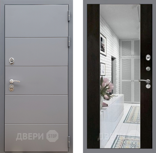 Входная металлическая Дверь Стоп АРТ ГРАФИТ Зеркало СБ-16 Венге в Зарайске