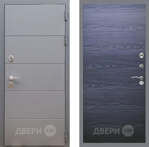 Входная металлическая Дверь Стоп АРТ ГРАФИТ Гладкая Дуб тангенальный черный в Зарайске