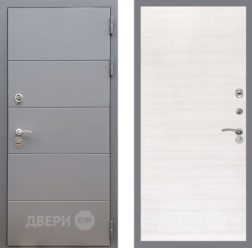 Входная металлическая Дверь Стоп АРТ ГРАФИТ Гладкая Акация светлая в Зарайске