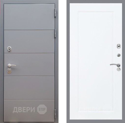 Входная металлическая Дверь Стоп АРТ ГРАФИТ ФЛ-119 Силк Сноу в Зарайске