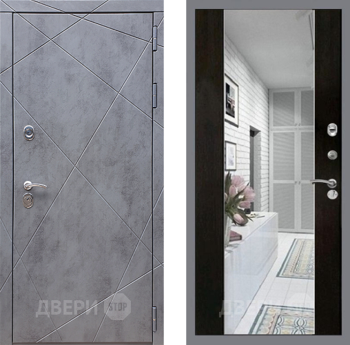 Входная металлическая Дверь Стоп Лучи Зеркало СБ-16 Венге в Зарайске