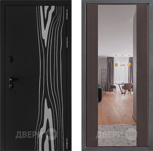 Входная металлическая Дверь Дверной континент ДК-12 ФЛЗ-1 Зеркало Венге в Зарайске