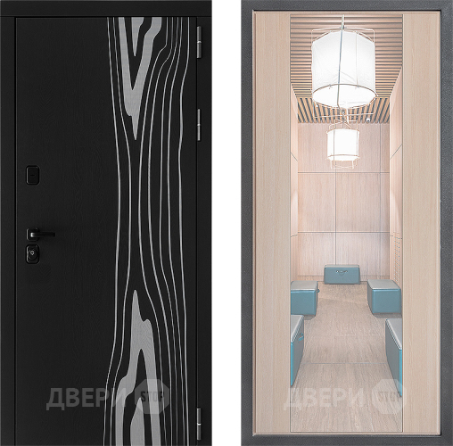 Входная металлическая Дверь Дверной континент ДК-12 ФЛЗ-1 Зеркало Капучино в Зарайске