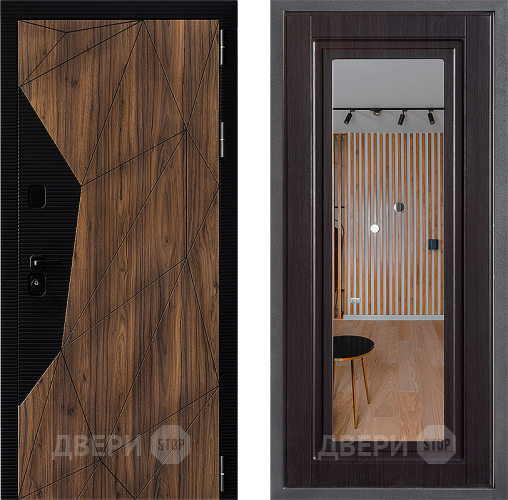 Входная металлическая Дверь Дверной континент ДК-11 ФЛЗ Зеркало Венге в Зарайске