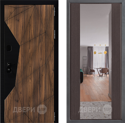 Входная металлическая Дверь Дверной континент ДК-11 ФЛЗ-1 Зеркало Венге в Зарайске