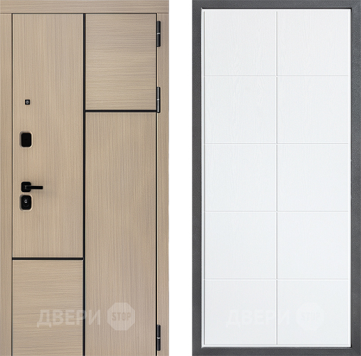 Входная металлическая Дверь Дверной континент ДК-14 ФЛ-Кватро Белое дерево в Зарайске