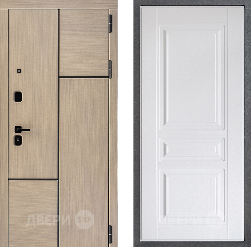 Входная металлическая Дверь Дверной континент ДК-14 ФЛ-243 Альберо Браш серебро в Зарайске